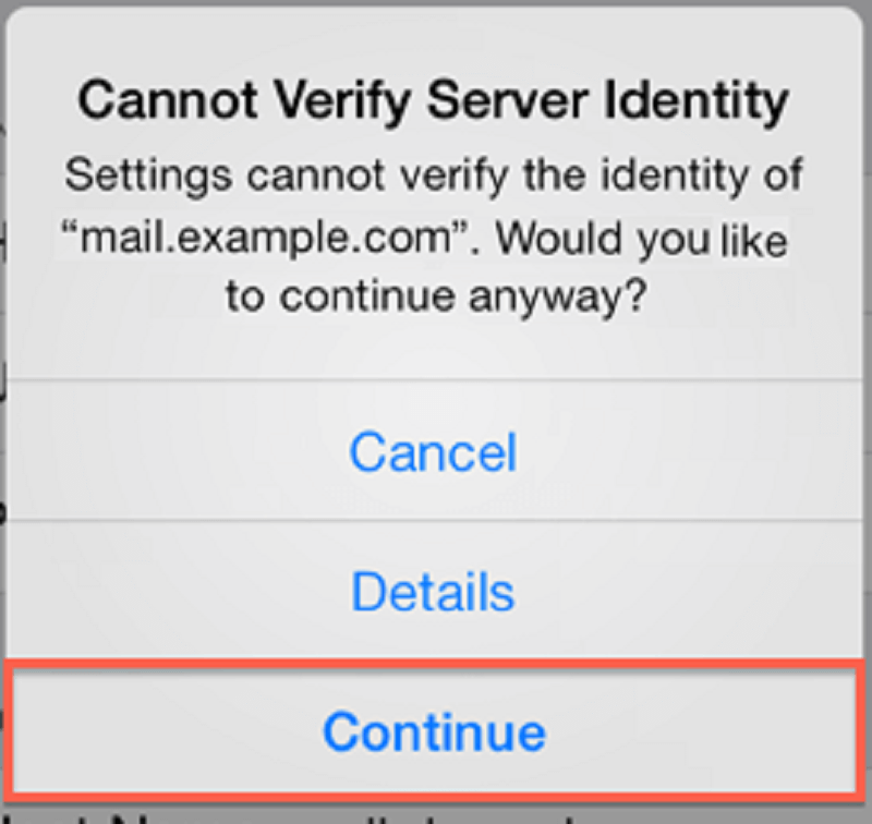 Serveridentität kann nicht überprüft werden
