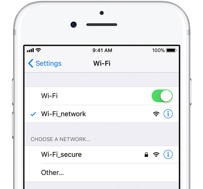 Schalten Sie Wi-Fi ein und aus, um zu beheben, dass das iPhone das richtige Wi-Fi-Passwort nicht akzeptiert