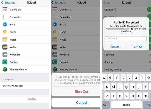 Abmelden von iCloud