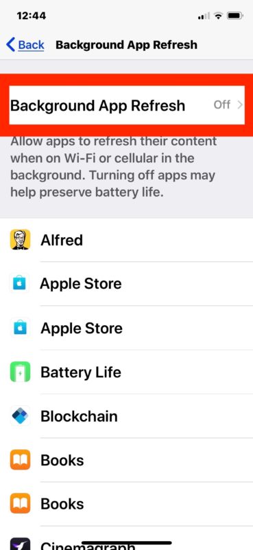 Reparieren Sie eingefrorene iPhone-Geräte, indem Sie die Hintergrundaktualisierung der App deaktivieren