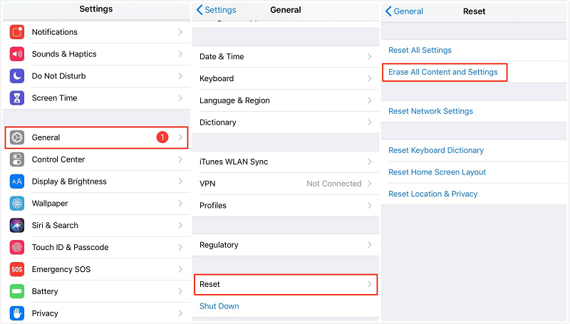 Formatieren Sie iPhone-Datendateien über die Einstellungen