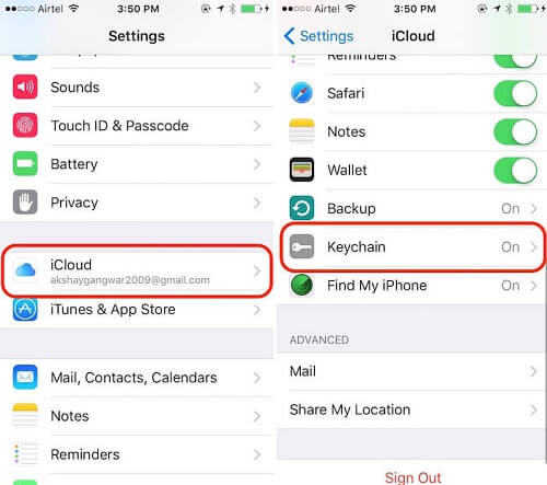 Icloud Schlüsselanhänger