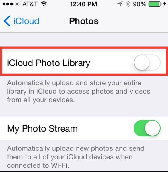 Überprüfen Sie Ihre iCloud-Fotobibliothek, um zu beheben, dass meine Galeriebilder auf dem iPhone verschwunden sind