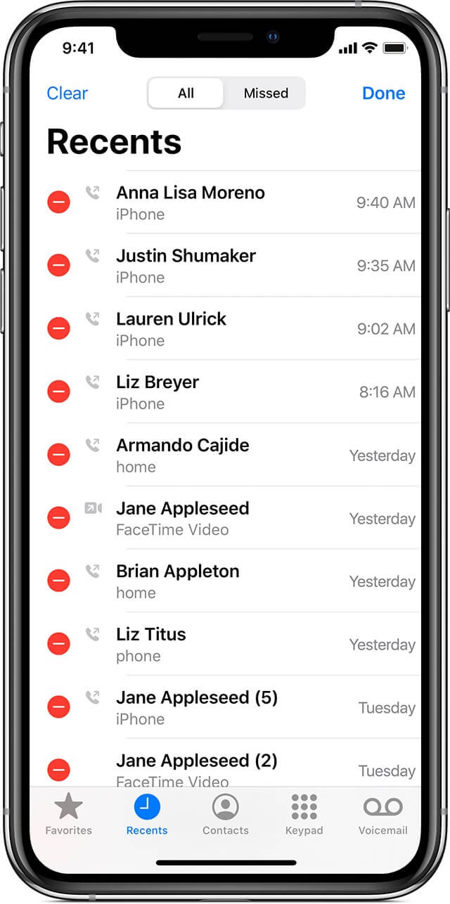 Zeigen Sie den Verlauf der letzten Anrufe auf dem iPhone an