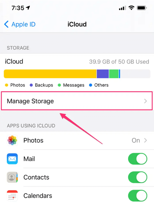 Verwalten Sie den Speicher, um das Problem zu beheben, dass das iPhone die letzten Anrufe nicht anzeigt