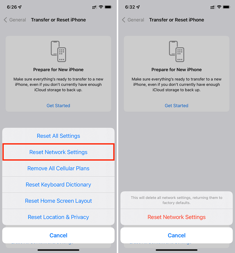 Setzen Sie die Netzwerkeinstellungen zurück, um das Problem zu beheben, dass das iPhone die letzten Anrufe nicht anzeigt