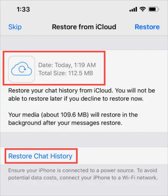 Stellen Sie WhatsApp aus dem iCloud-Backup wieder her