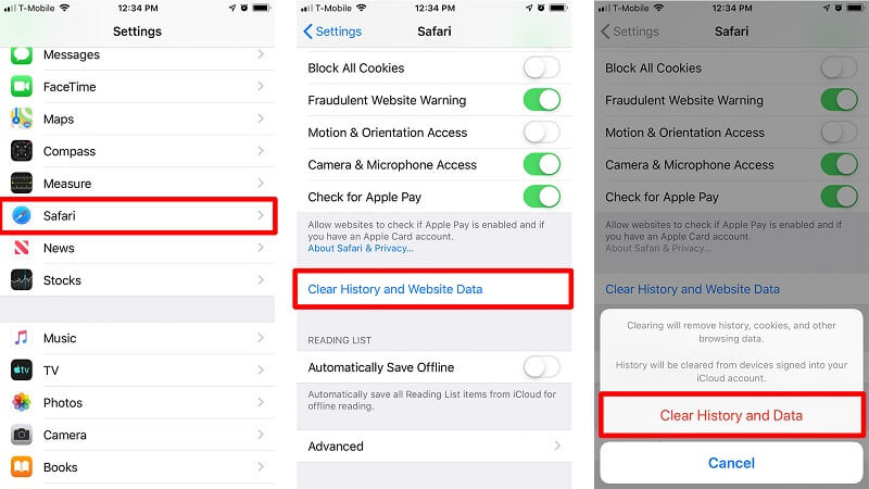 Löschen Sie den Verlauf und die Daten von Safari auf dem iPhone