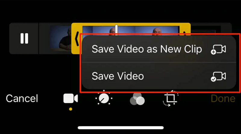 Geschnittene Videos auf dem iPhone speichern