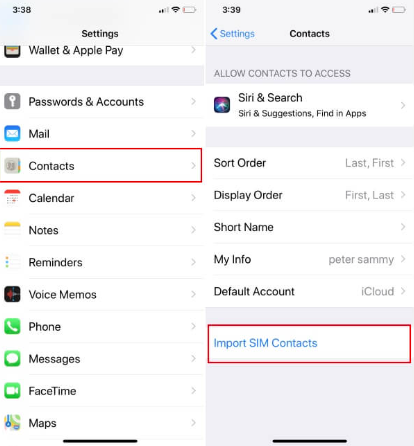 Übertragen Sie Kontakte mit einer SIM-Karte von Samsung auf das iPhone