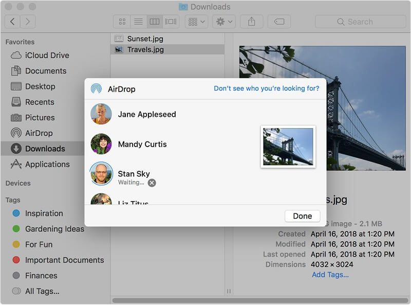 Airdrop On Mac-Freigabefunktion