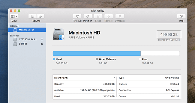 So öffnen Sie das Festplatten-Dienstprogramm auf dem Mac