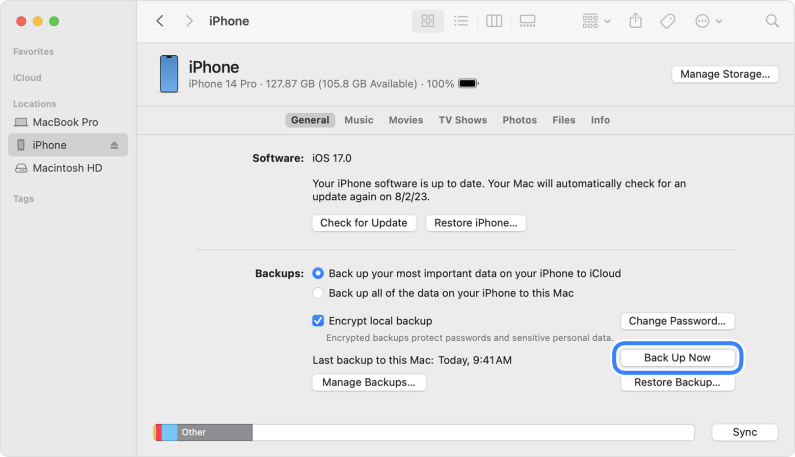 Alte Nachrichten auf dem iPhone mit dem Finder auf dem Mac anzeigen