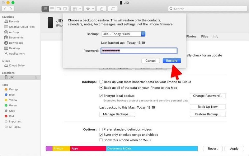 Erhalten Sie kürzlich gelöschte Fotos auf dem iPhone mithilfe von Finder-Backups auf dem Mac