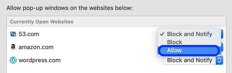 So lassen Sie Popups auf dem Mac zu