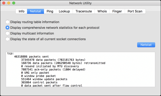 Netzwerkdienstprogramm Mac Netstat