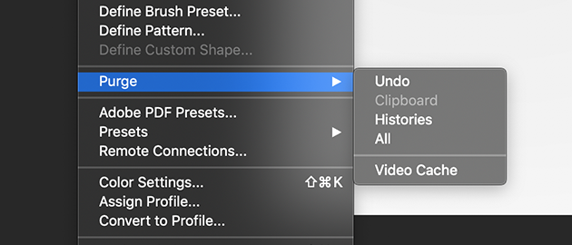 Manuelles Löschen des Photoshop-Cache auf dem Mac