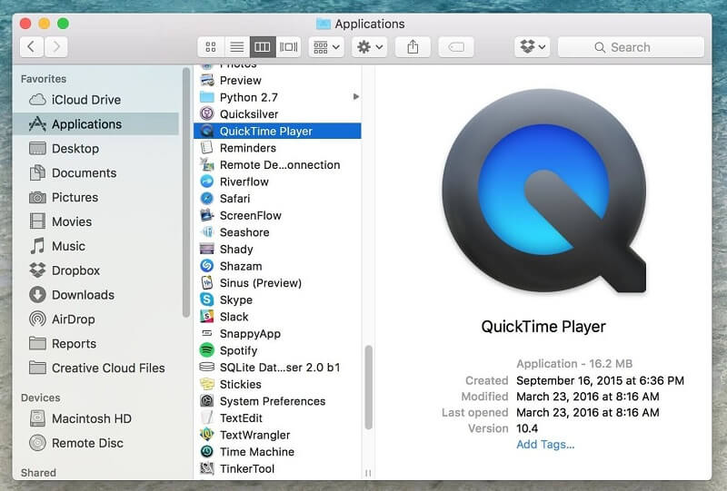 QuickTime Player zum Aufzeichnen von Zoom