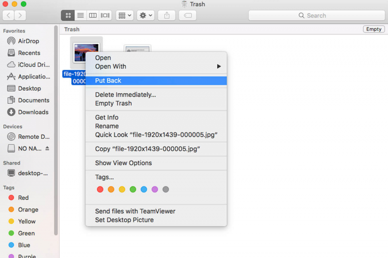 Stellen Sie Fotos von der SD-Karte im Mac über den Papierkorb wieder her