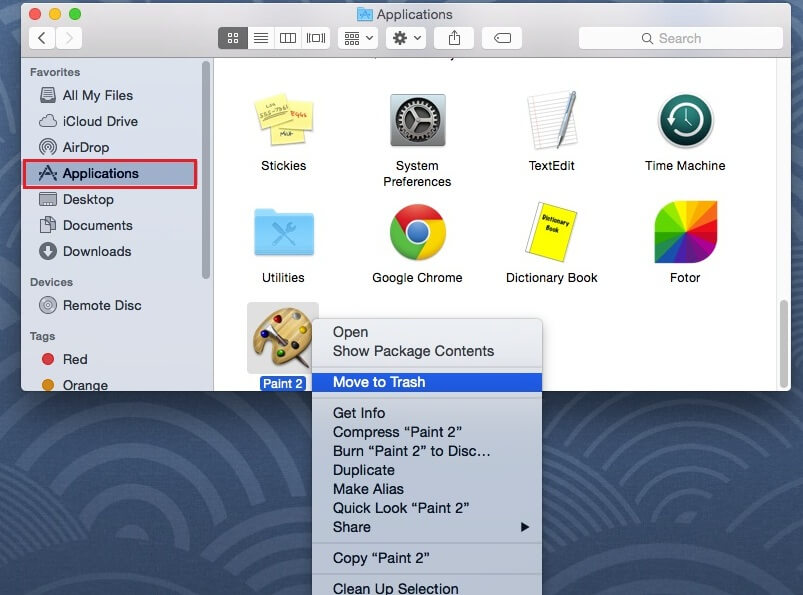 Deinstallieren Sie Apps auf dem Mac Finder