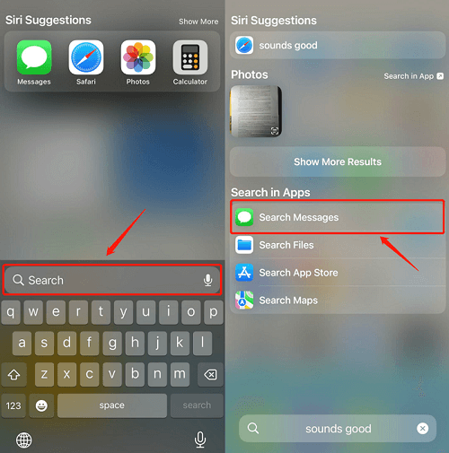 Finden Sie alte Textnachrichten auf dem iPhone mit der Spotlight-Suche