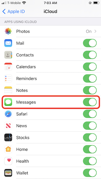 iMessages über iCloud synchronisieren