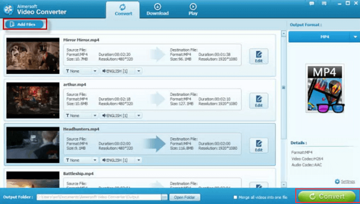 Konvertieren Sie F4V in MP4 mit Aimersoft Video Converter Ultimate