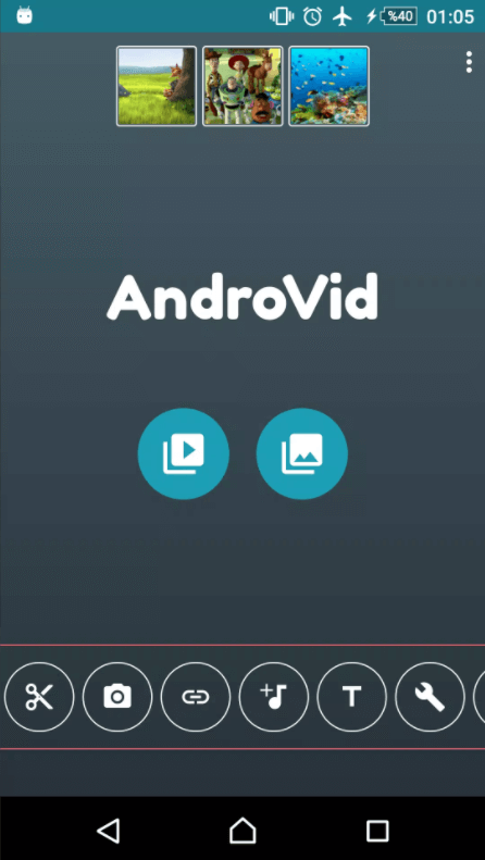 AndroVid Video Editor Eine der Apps zum Kombinieren von Videos