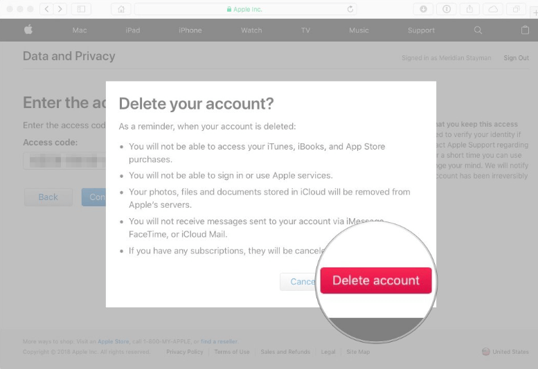 Löschen Sie die alte Apple ID vom iPhone mit dem Browser
