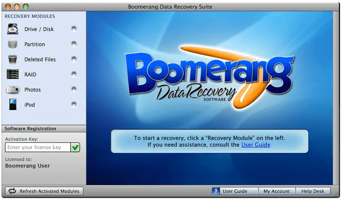 Recuva Mac-Alternative - Boomerang Datenwiederherstellung