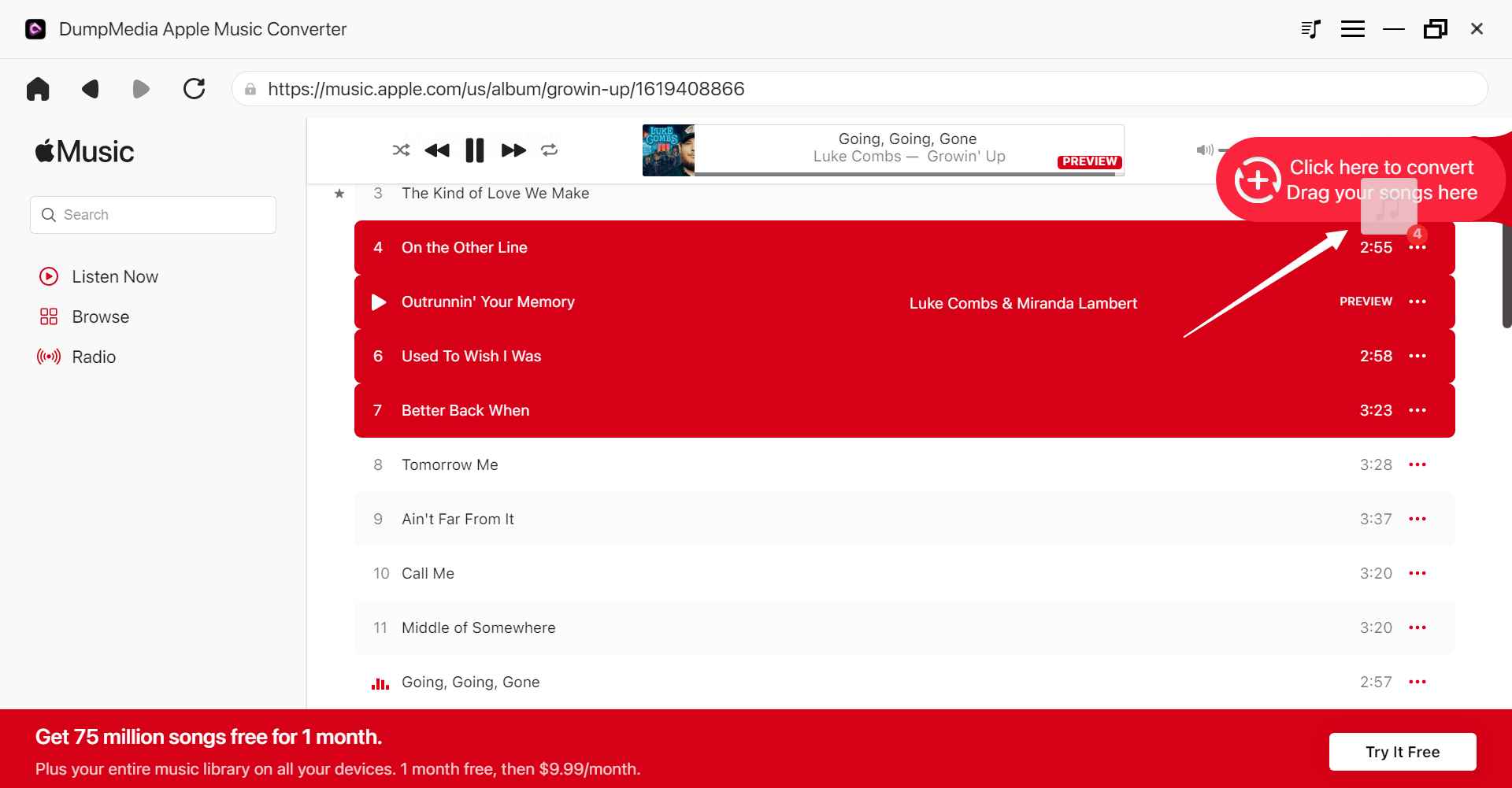 Die beste Apple Music Converter-Software: DumpMedia Apple Music Converter – Dateien hinzufügen