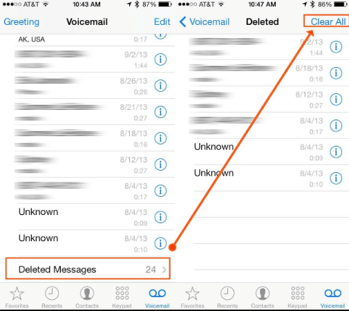 Löschen Sie Voicemails dauerhaft auf Ihrem iPhone