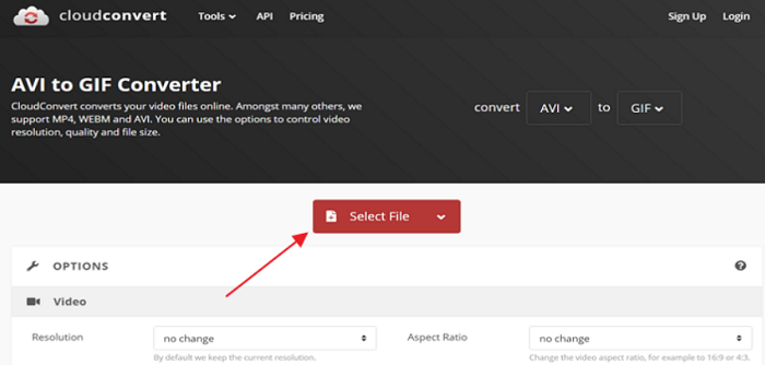 Konvertieren Sie M4V in GIF mit CloudConvert