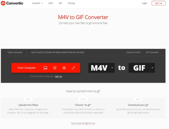 Konvertieren Sie M4V in GIF online mit Convertio