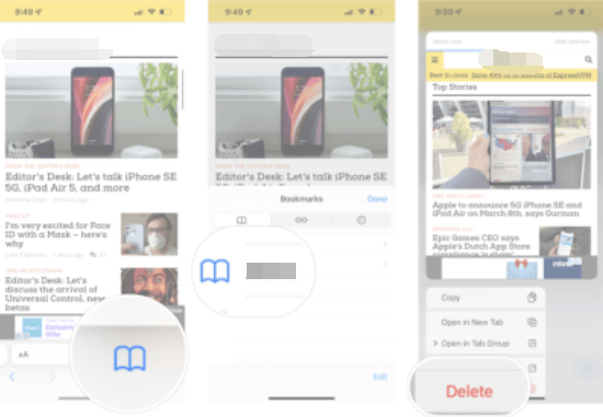 Löschen Sie bestimmte Lesezeichen auf dem iPad