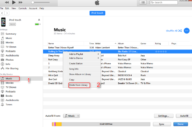 Löschen Sie Musik vollständig von Ihrem iPod