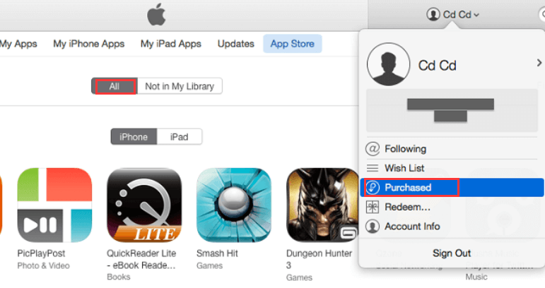 Löschen des App-Verlaufs mit iTunes