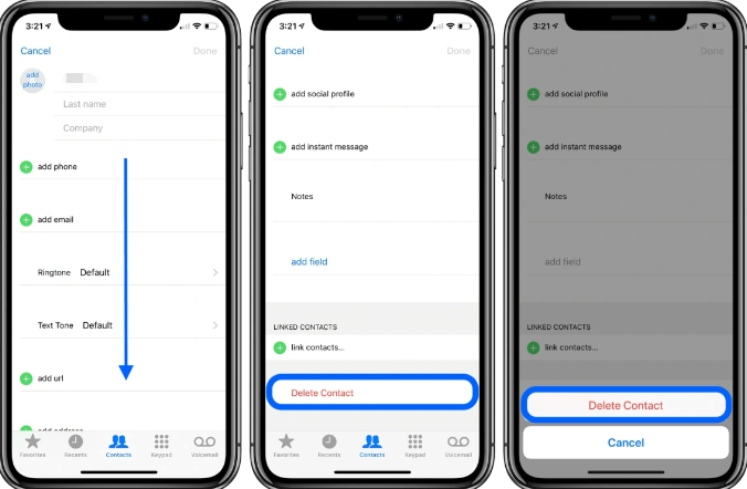 Nummern vom iPhone löschen
