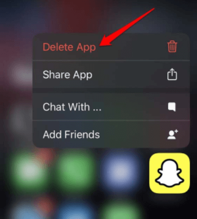 Löschen von Snapchat-Bildern durch Deinstallieren von Snapchat