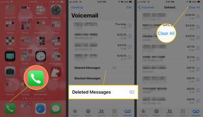 Löschen Sie Ihre gelöschten Voicemail-Nachrichten auf dem iPhone