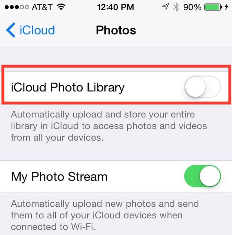 Deaktivieren Sie die iCloud-Fotobibliothek, wenn Sie auf dem iPhone keine Berechtigung zum Löschen dieses Elements haben