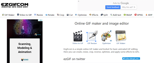 Konvertieren Sie Filme mit Ezgif in GIF