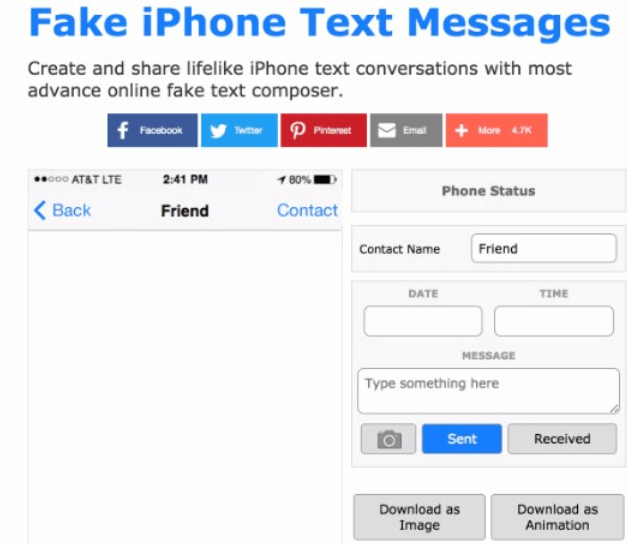 Erstellen Sie gefälschte iMessages mit gefälschten iPhone-Textnachrichten