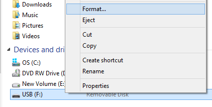 USB-Format über den Datei-Explorer