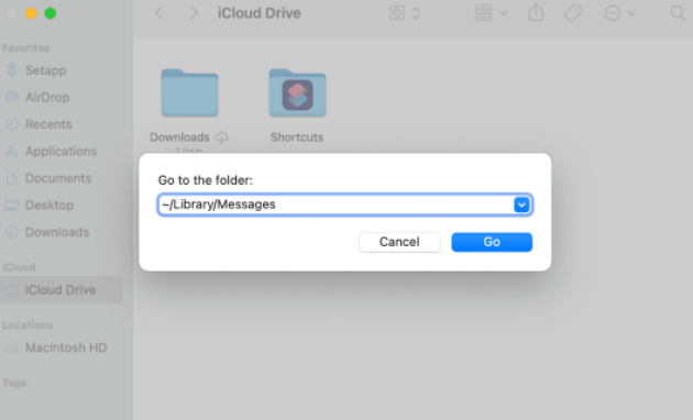 Löschen des iMessage-Verlaufs über den Finder