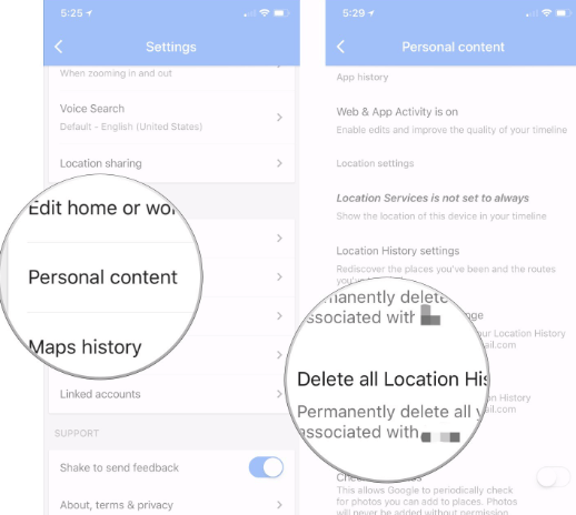 Löschen des Google Maps-Verlaufs auf dem iPhone