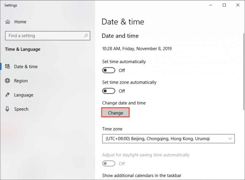 So ändern Sie die Uhrzeit unter Windows 10 über die Einstellungen