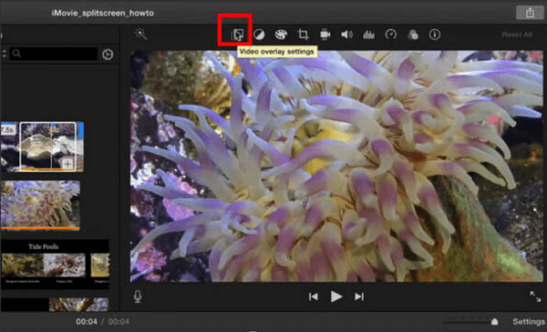 Nehmen Sie mit iMovie Anpassungen auf dem geteilten Bildschirm vor