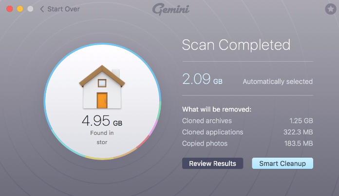 MacPaw Gemini-Schnittstelle