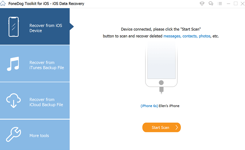 Empfehlen Sie das Tool zum Extrahieren und Wiederherstellen von Fotos vom iPhone - FoneDog iOS Data Recovery